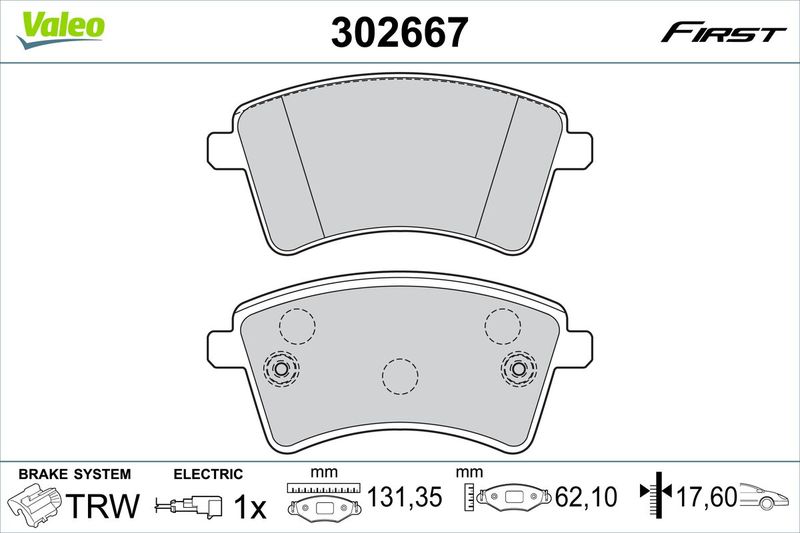 VALEO 302667 Brake Pad Set, disc brake