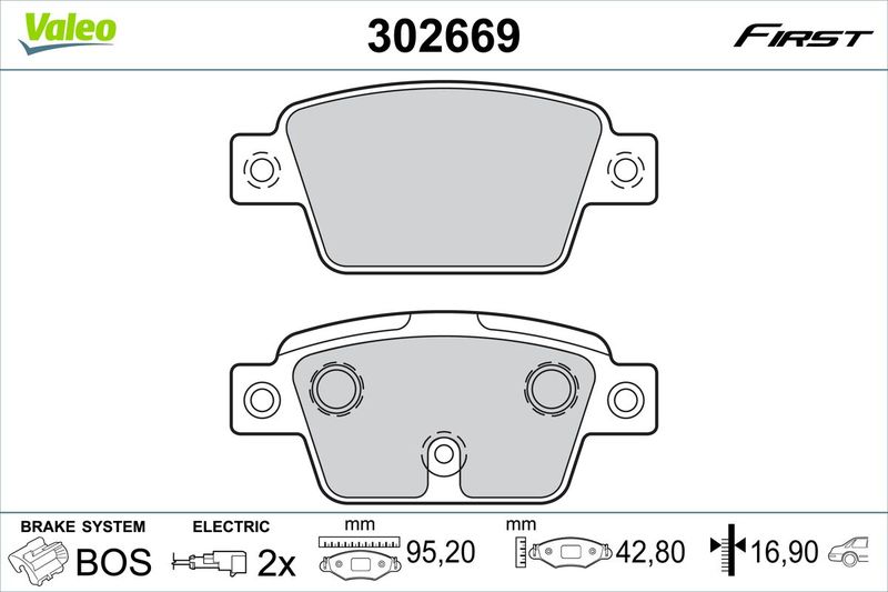 VALEO 302669 Brake Pad Set, disc brake