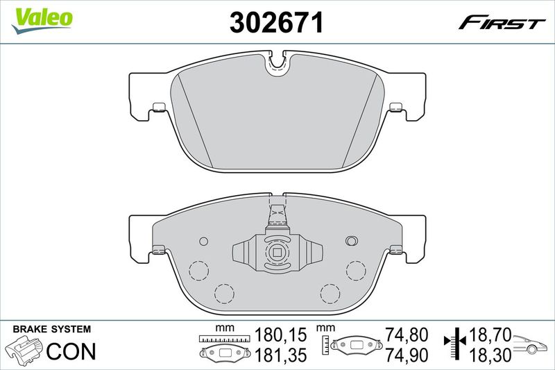 VALEO 302671 Brake Pad Set, disc brake