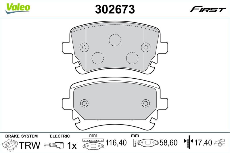 VALEO 302673 Brake Pad Set, disc brake
