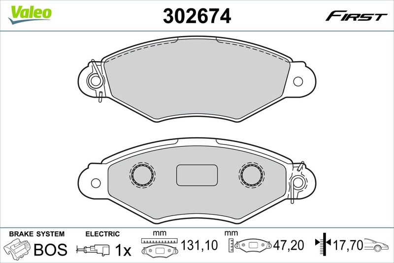VALEO 302674 Brake Pad Set, disc brake