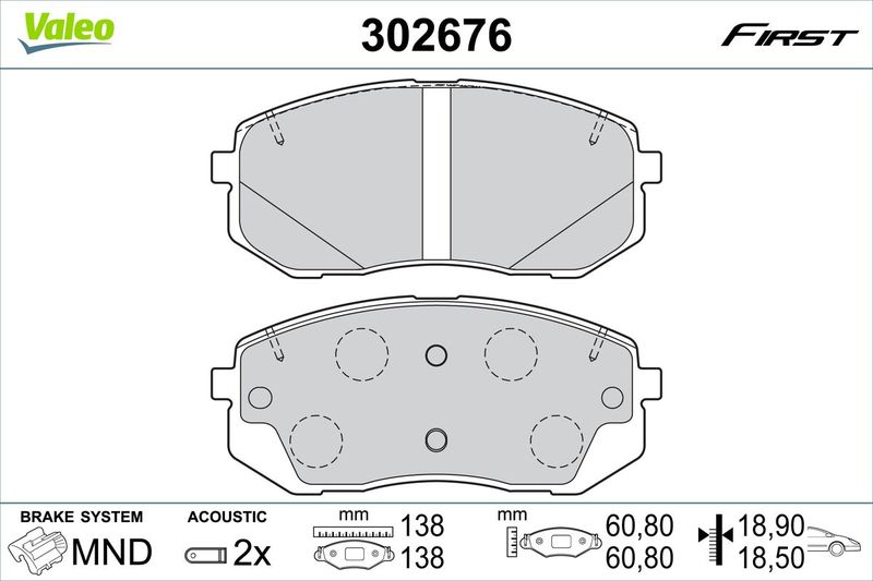 VALEO 302676 Brake Pad Set, disc brake
