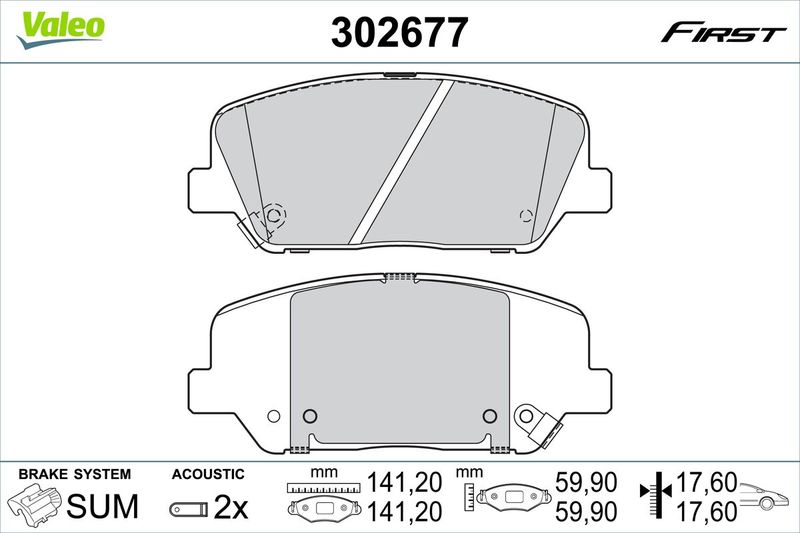 VALEO 302677 Brake Pad Set, disc brake