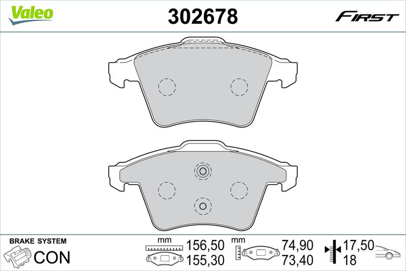 VALEO 302678 Brake Pad Set, disc brake