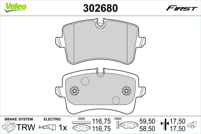 VALEO 302680 Brake Pad Set, disc brake