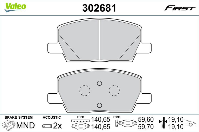 VALEO 302681 Brake Pad Set, disc brake