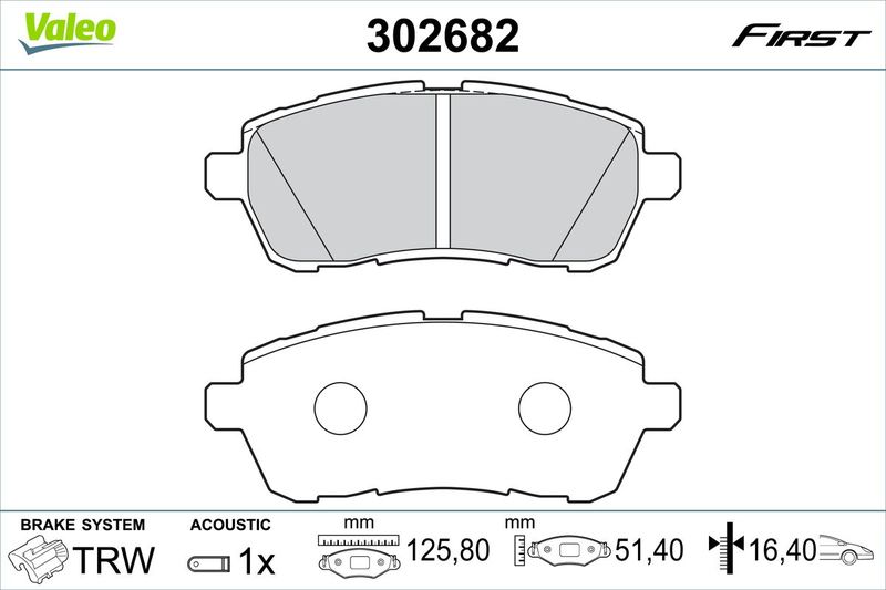 VALEO 302682 Brake Pad Set, disc brake