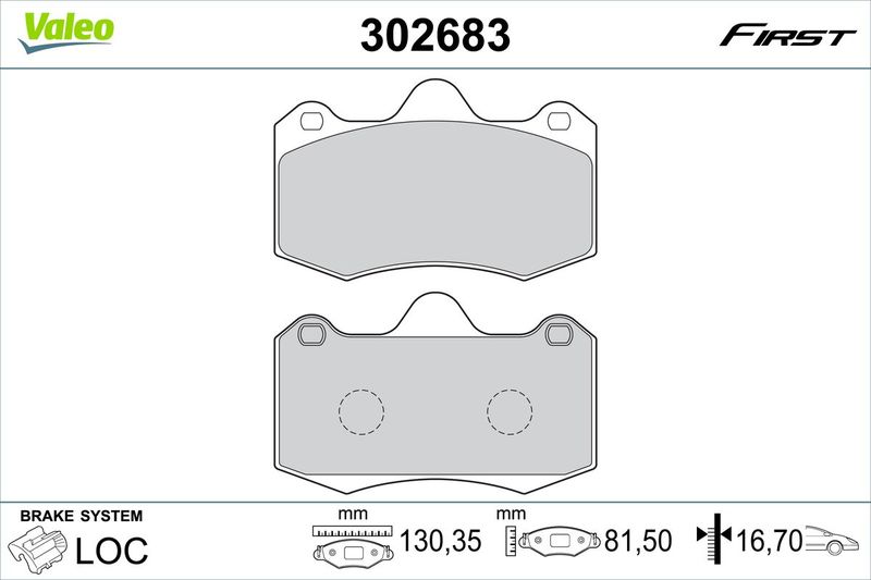 VALEO 302683 Brake Pad Set, disc brake