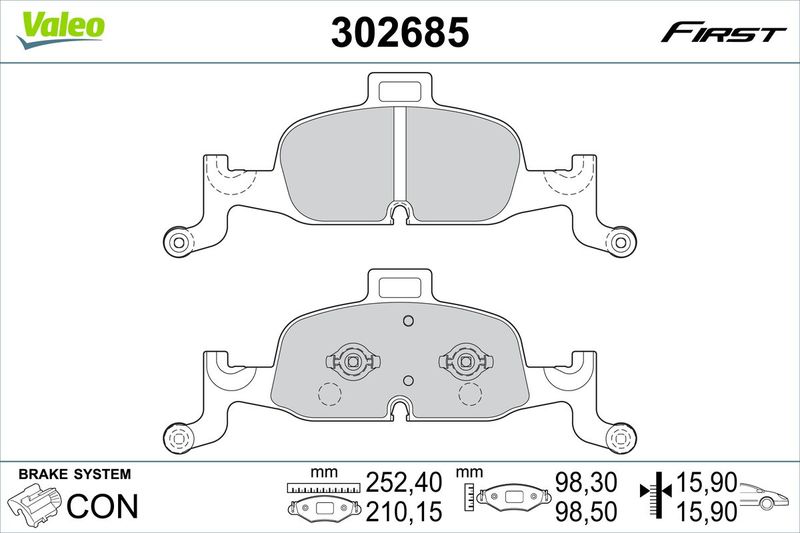 VALEO 302685 Brake Pad Set, disc brake