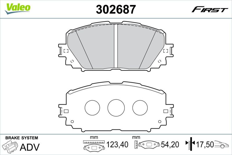 VALEO 302687 Brake Pad Set, disc brake