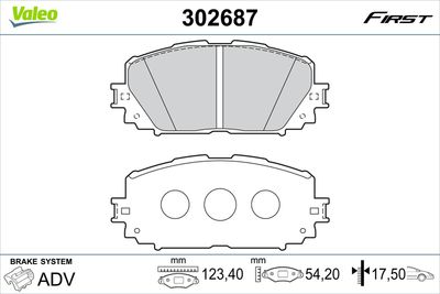 Brake Pad Set, disc brake VALEO 302687