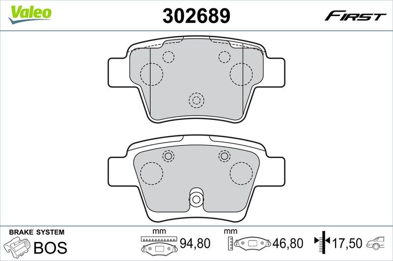 VALEO 302689 Brake Pad Set, disc brake