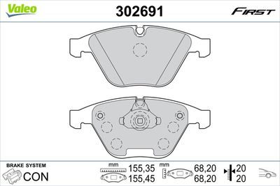 Brake Pad Set, disc brake VALEO 302691