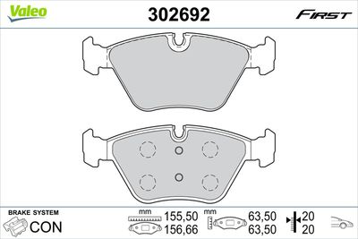 Brake Pad Set, disc brake VALEO 302692