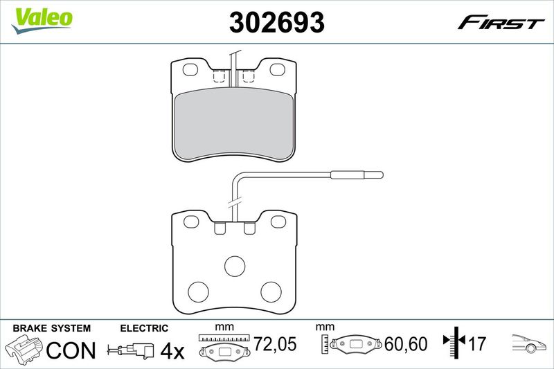 VALEO 302693 Brake Pad Set, disc brake