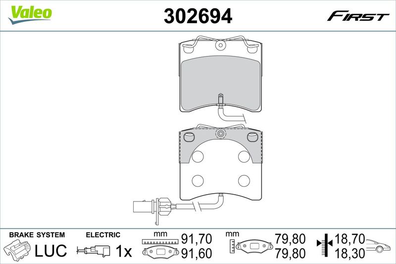 VALEO 302694 Brake Pad Set, disc brake