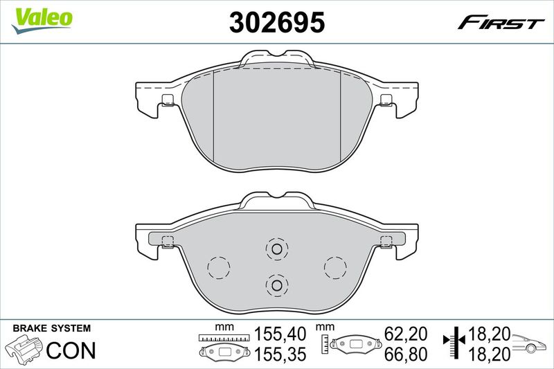VALEO 302695 Brake Pad Set, disc brake