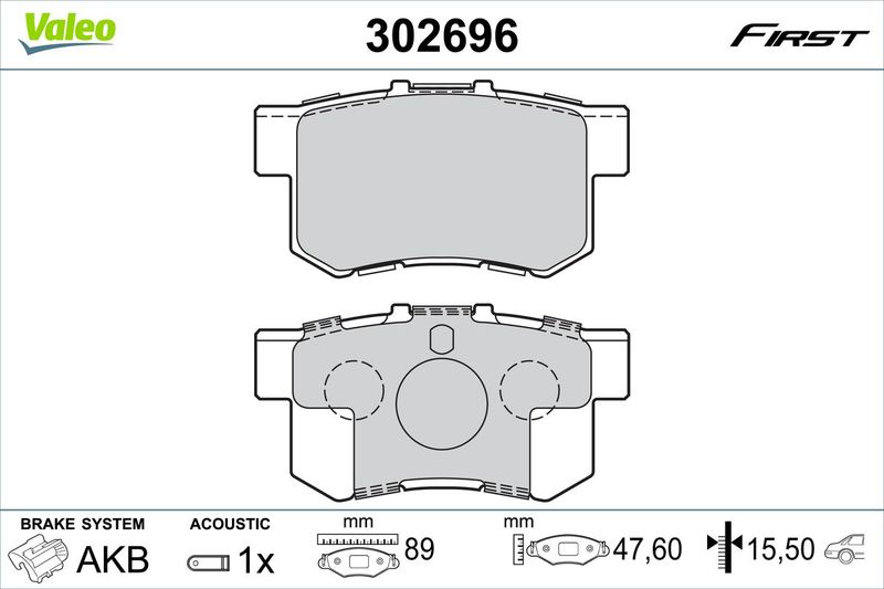 VALEO 302696 Brake Pad Set, disc brake