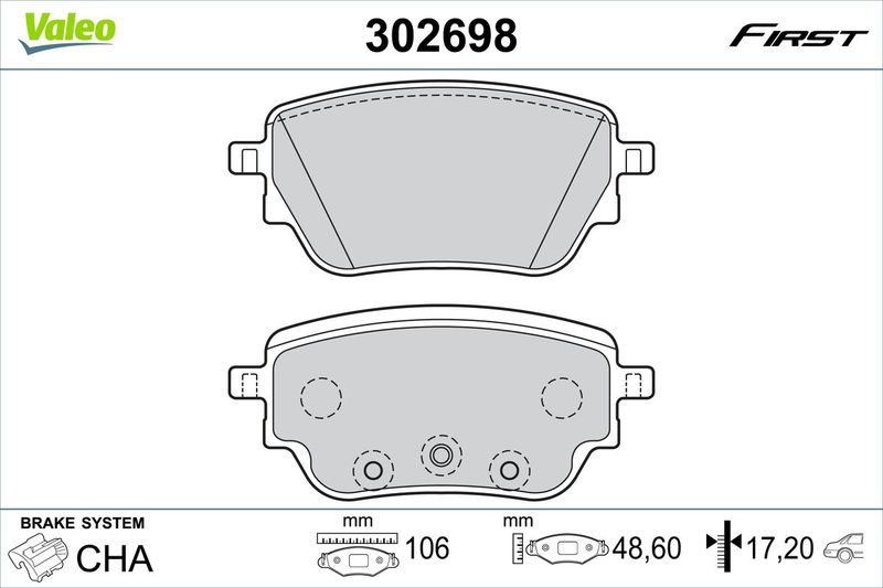 VALEO 302698 Brake Pad Set, disc brake