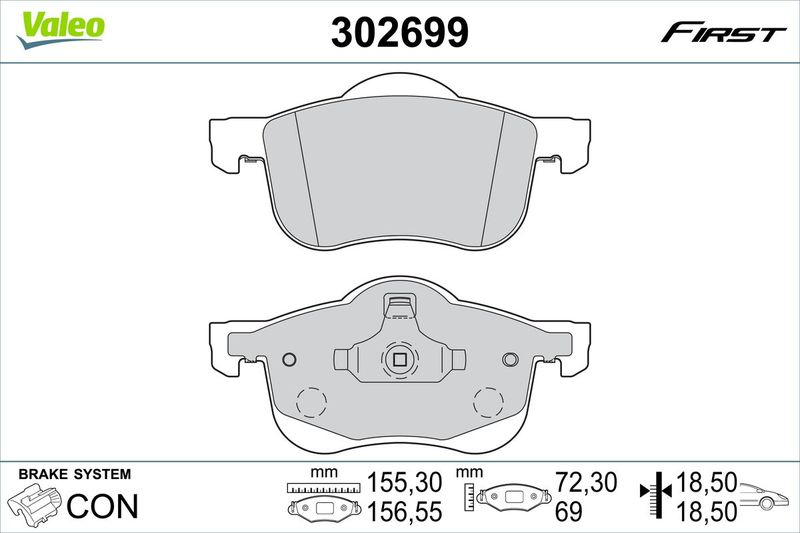 VALEO 302699 Brake Pad Set, disc brake