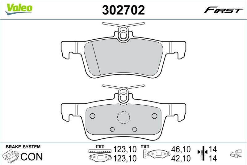 VALEO 302702 Brake Pad Set, disc brake