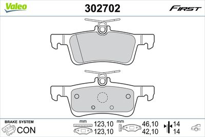 Brake Pad Set, disc brake VALEO 302702