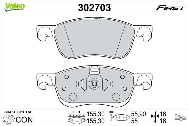 VALEO 302703 Brake Pad Set, disc brake