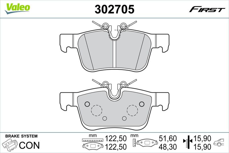 VALEO 302705 Brake Pad Set, disc brake