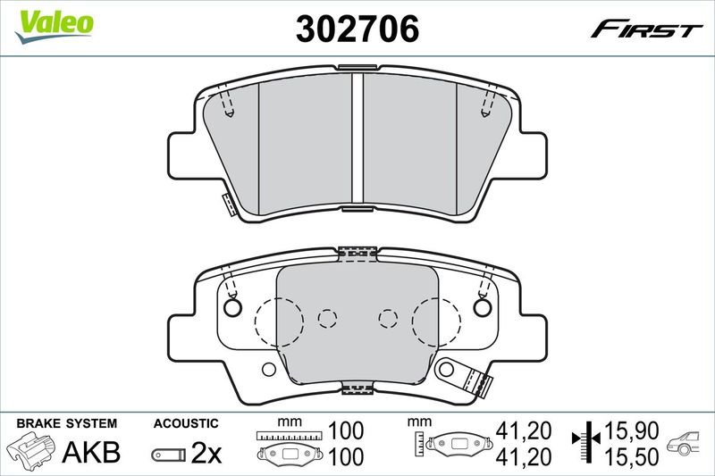 VALEO 302706 Brake Pad Set, disc brake