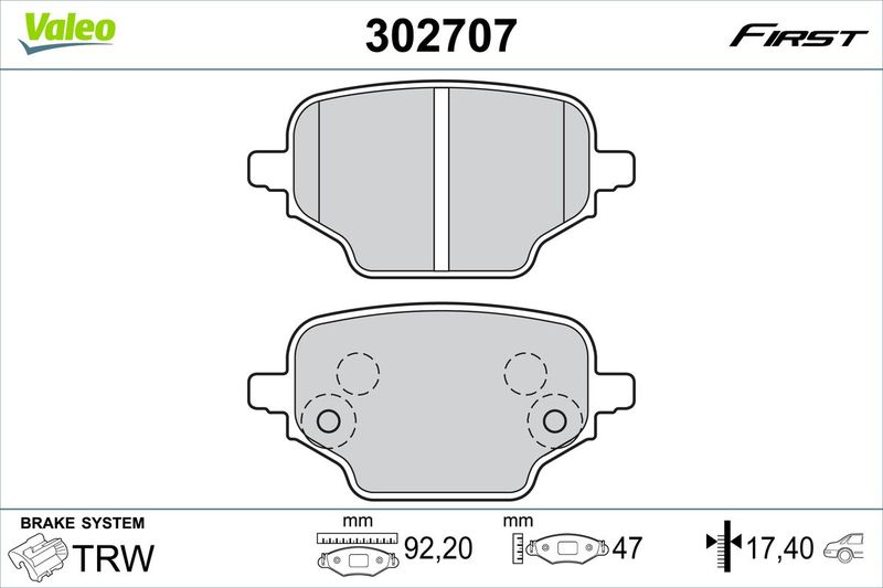 VALEO 302707 Brake Pad Set, disc brake
