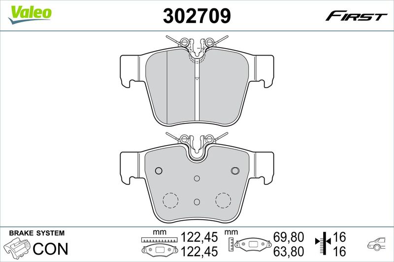 VALEO 302709 Brake Pad Set, disc brake