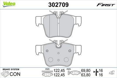 Brake Pad Set, disc brake VALEO 302709