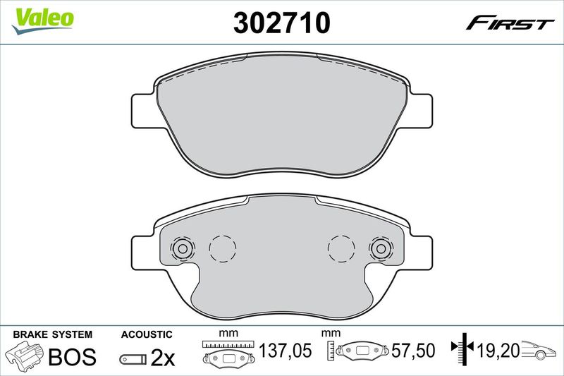 VALEO 302710 Brake Pad Set, disc brake