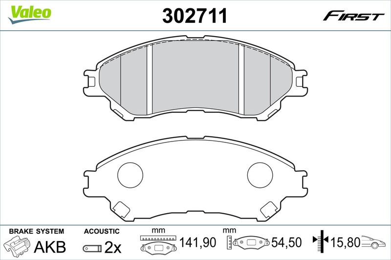 VALEO 302711 Brake Pad Set, disc brake