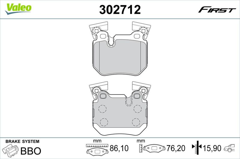 VALEO 302712 Brake Pad Set, disc brake