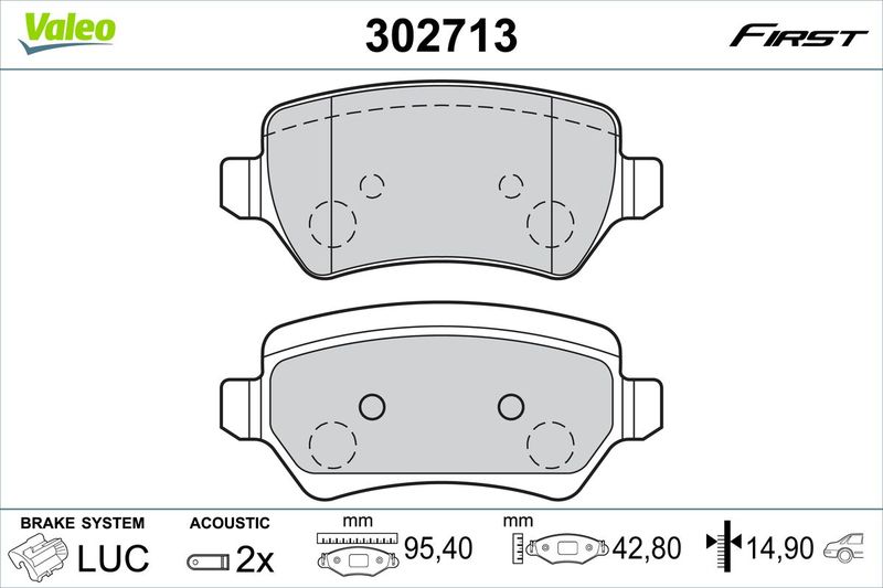 VALEO 302713 Brake Pad Set, disc brake