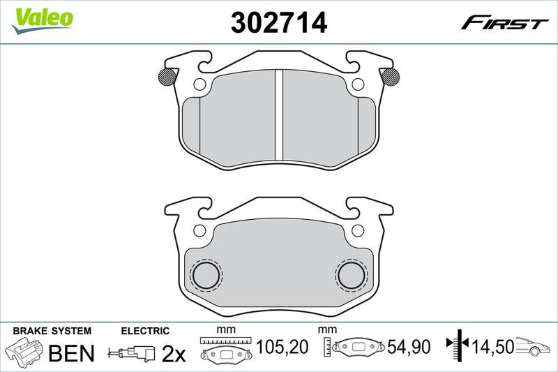 VALEO 302714 Brake Pad Set, disc brake
