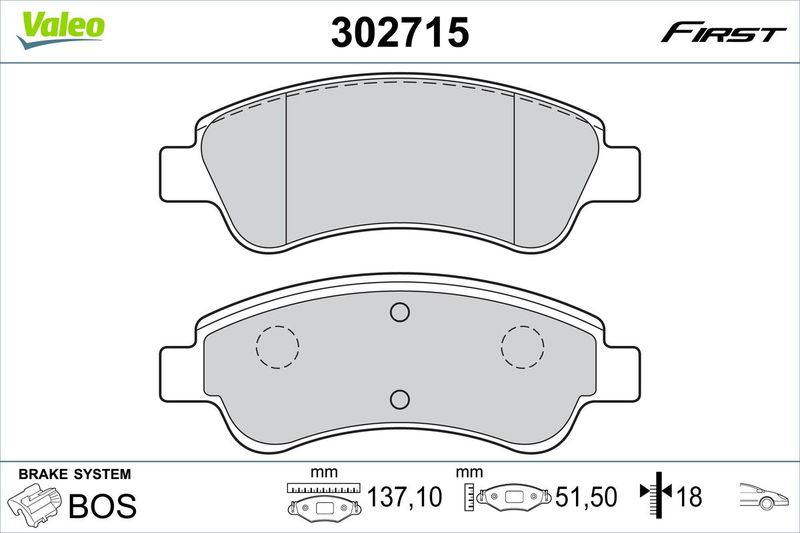 VALEO 302715 Brake Pad Set, disc brake