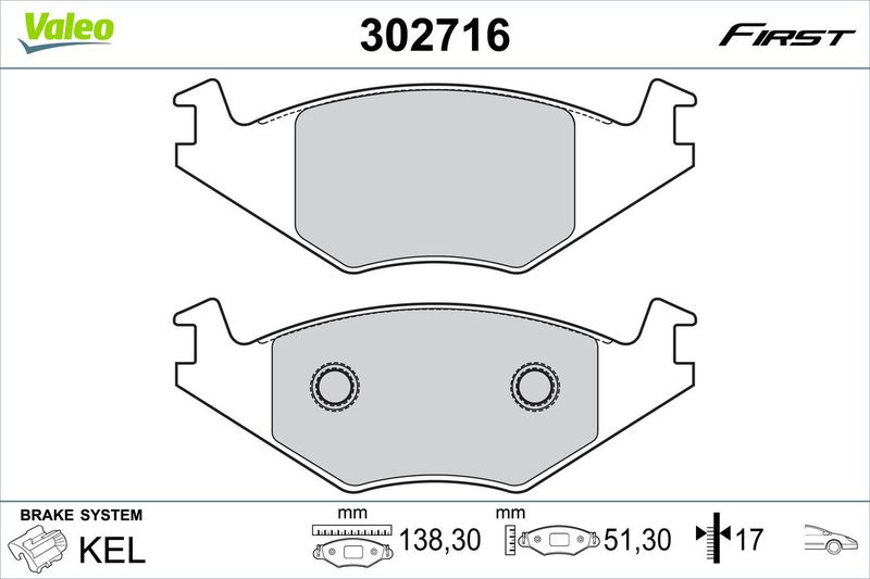 VALEO 302716 Brake Pad Set, disc brake