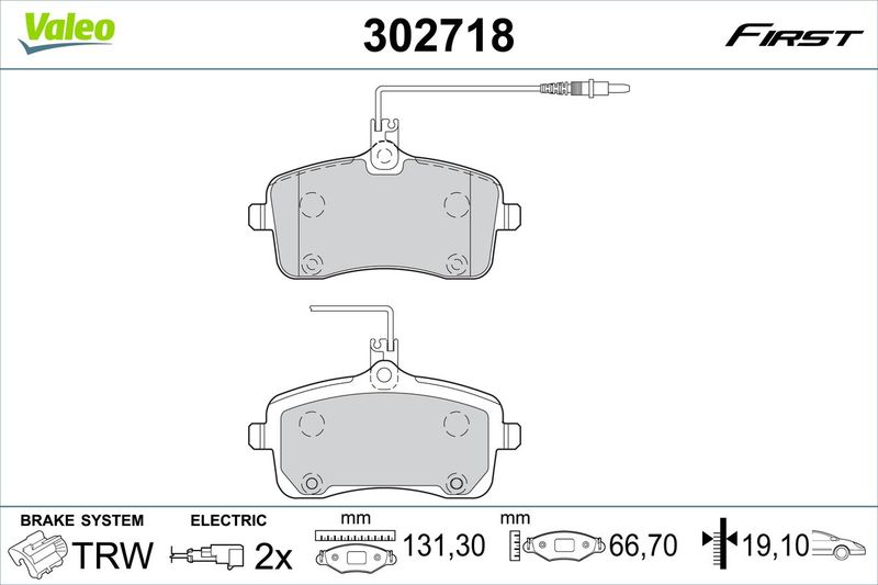 VALEO 302718 Brake Pad Set, disc brake