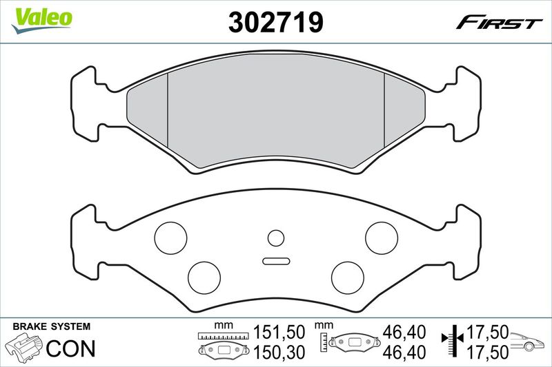 VALEO 302719 Brake Pad Set, disc brake