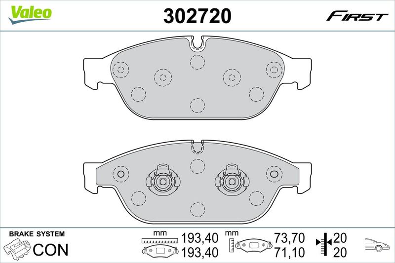 VALEO 302720 Brake Pad Set, disc brake