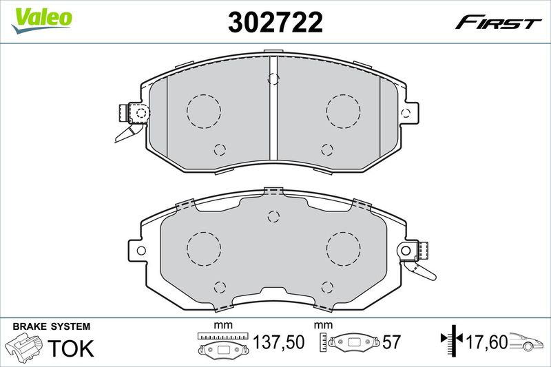VALEO 302722 Brake Pad Set, disc brake