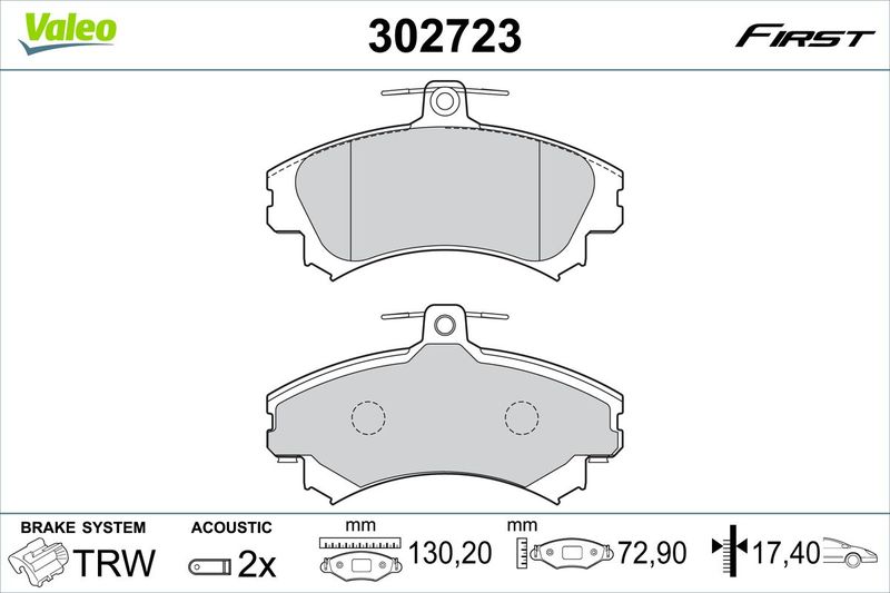 VALEO 302723 Brake Pad Set, disc brake
