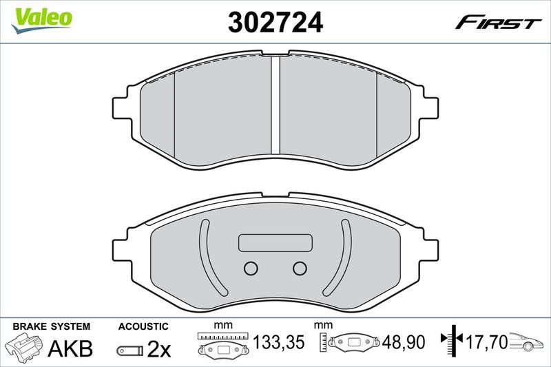 VALEO 302724 Brake Pad Set, disc brake
