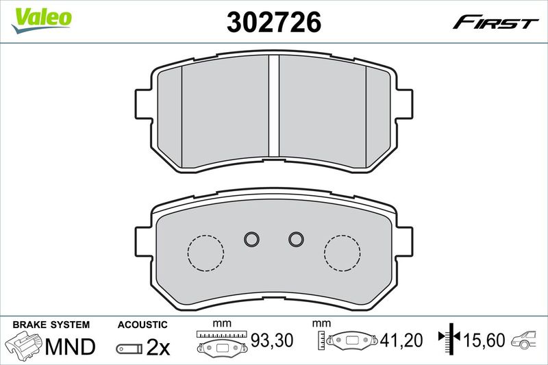 VALEO 302726 Brake Pad Set, disc brake