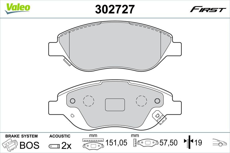 VALEO 302727 Brake Pad Set, disc brake