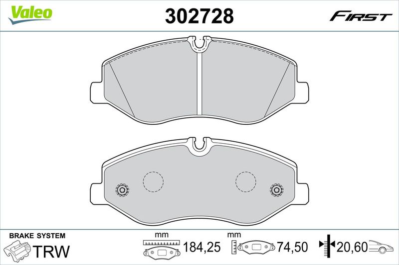 VALEO 302728 Brake Pad Set, disc brake