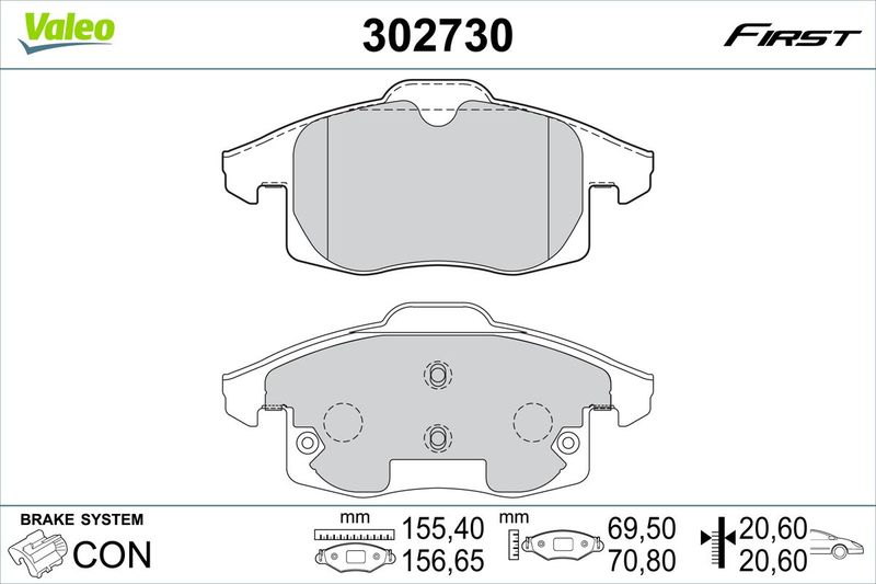 VALEO 302730 Brake Pad Set, disc brake