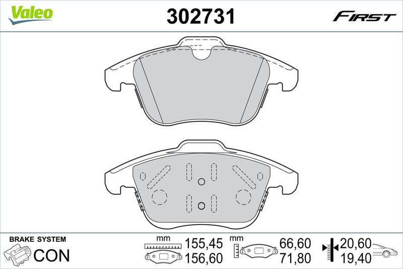 VALEO 302731 Brake Pad Set, disc brake
